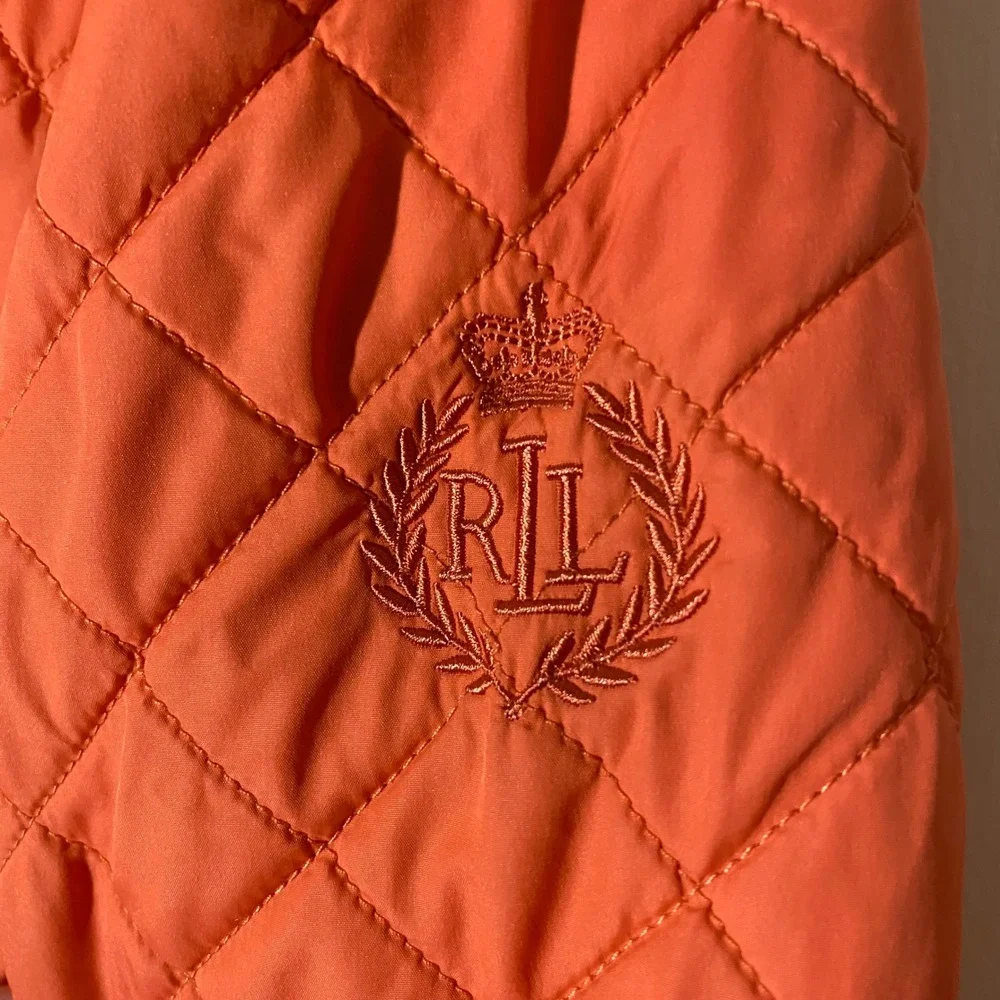 Lauren Ralph‎ Lauren Quilted Jacket Orange Lightweight Coat Women's Small Fall